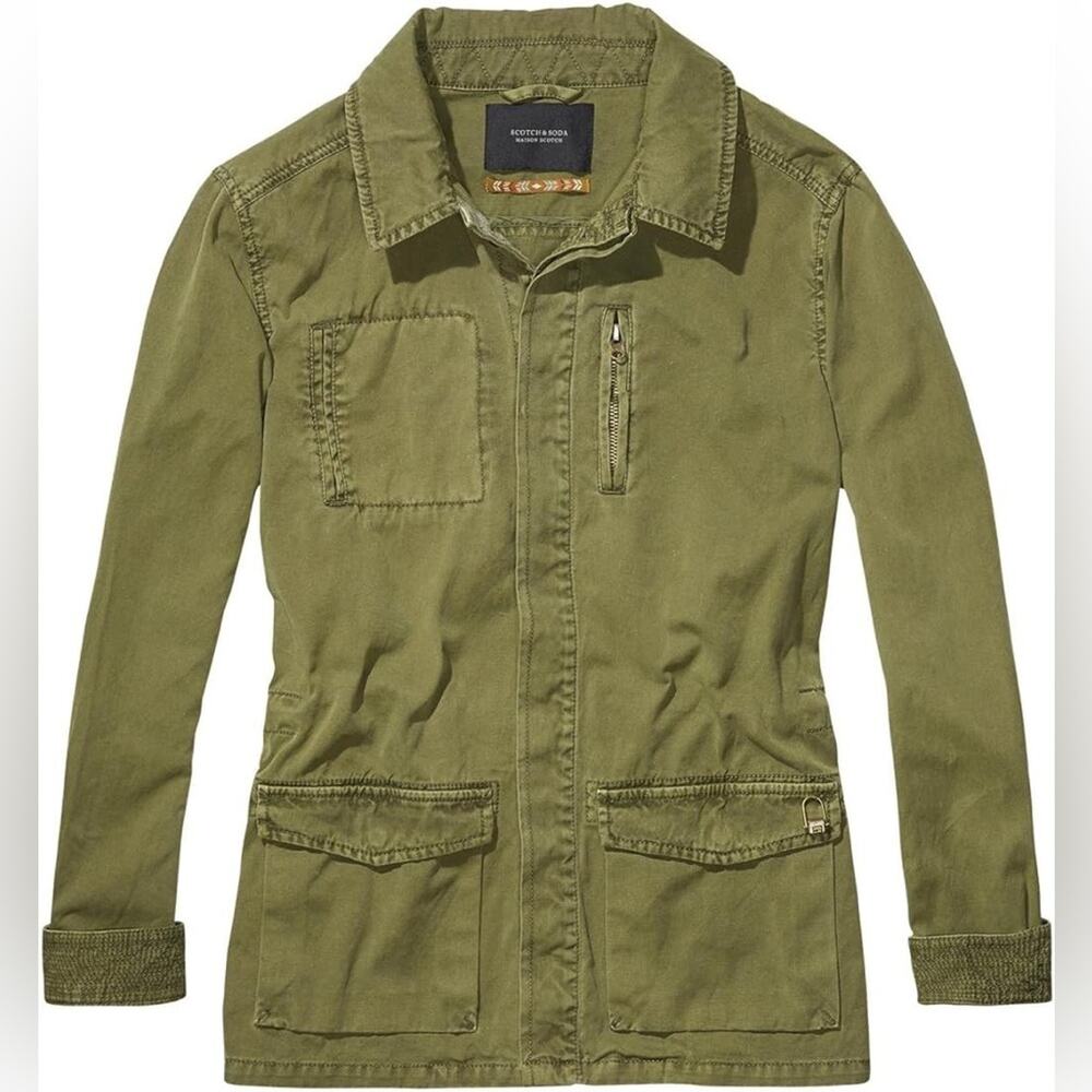 Women’s Scotch & Soda green military field jacket, barn coat size 2 small